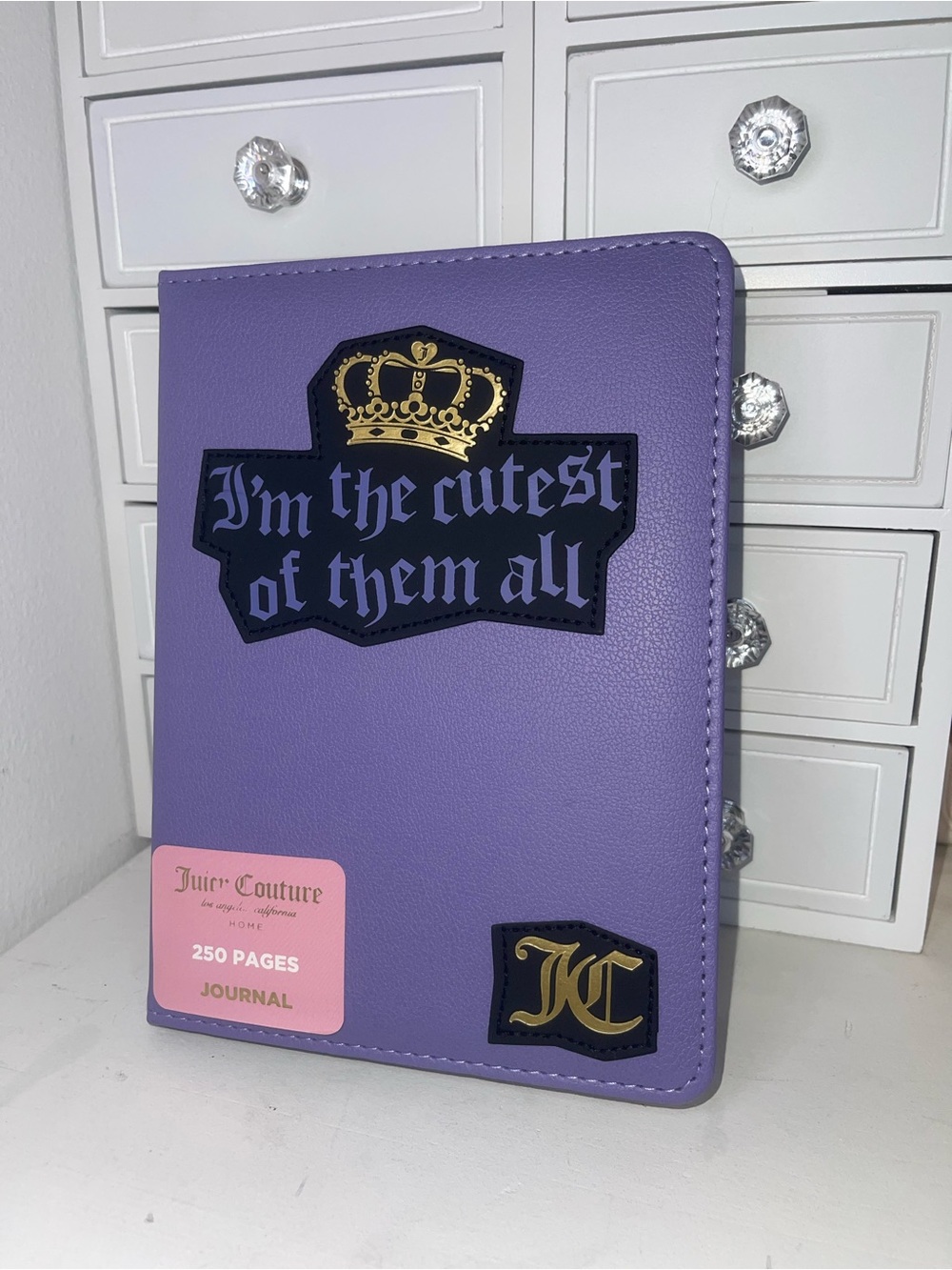 NWT Juicy Couture Purple Faux Leather Notebook with Gold Logo